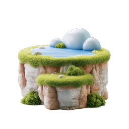 Floating Island 3D Nature Icon | Miniature Landscape