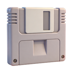 Floppy Disk Save Icon - 3D Clay Style