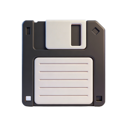 3D Floppy Disk Save Icon - Classic Storage Symbol