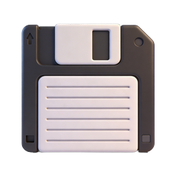 Classic Floppy Disk Save Icon - 3D Realistic Design