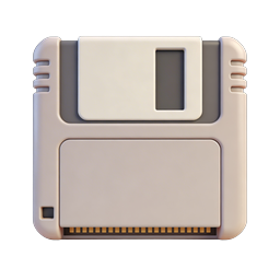 Icona di salvataggio floppy disk classica – stile clay 3D