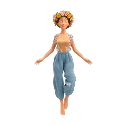 Floral Crown Woman with Water Splash 3D Icon