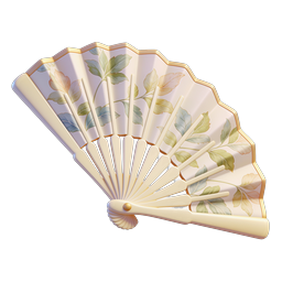 Elegant Floral Folding Hand Fan Icon - 3D Render