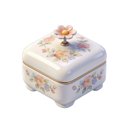 Icona di scatola in porcellana floreale decorativa – 3D realistica