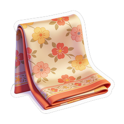 Floral Tablecloth Icon | Decorative Textile Illustration