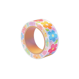 Colorful Floral Washi Tape Roll Icon - Craft Supply