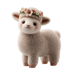 Adorable Flower Crown Lamb - Cute Realistic Sheep Icon