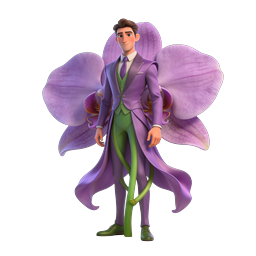 Fantasy Flower Man Orchid Character 3D Icon