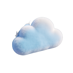 Fluffy 3D Cloud Icon with Glass Effect | Premium Weather Icon