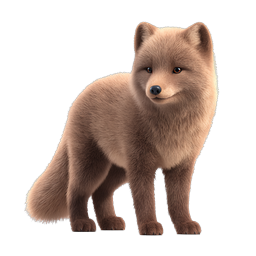 Fluffy Arctic Fox Icon - Cute Wildlife Animal