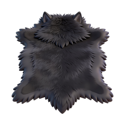 3D-Icon flauschige schwarze Katze – Niedlicher Haustier-Charakter