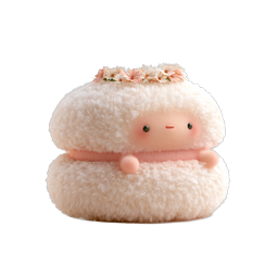 Fluffy Blossom Creature - Adorable Kawaii Mascot Icon