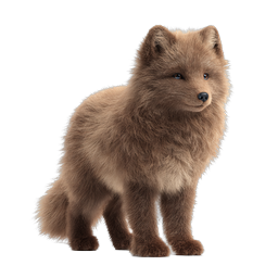Fluffy Brown Puppy Realistic 3D Icon