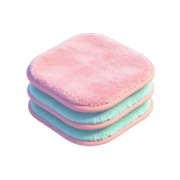 Pile d'icônes 3D de tampons de nettoyage pastel duveteux