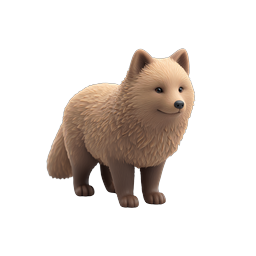 ไอคอนสุนัขจิ้งจอก 3D ขนฟู - ภาพประกอบสัตว์ป่าสุดน่ารัก