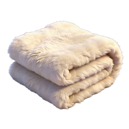 Fluffy Fur Blanket Icon - Cozy 3D Render