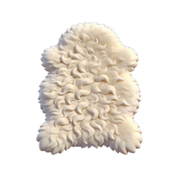 Fluffy Fur Clump Icon - Soft Cream Wool Texture
