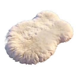 Fluffy Fur Rug Icon | Realistic 3D Home Decor