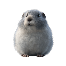 Süßes flauschiges graues Hamster-Icon, realistisches Tier