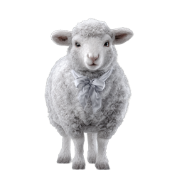 Cute Fluffy Lamb with Bow Tie Icon | Adorable Animal
