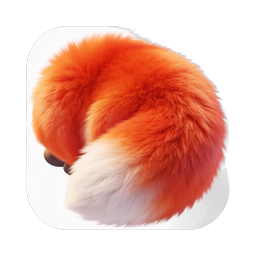 Fluffy Orange Fox 3D App Icon - Realistic Wildlife Design