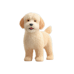 Cute Fluffy Puppy Dog Icon - 3D Illustration