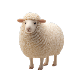Fluffy Sheep 3D Clay Icon | Cute Farm Animal