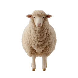 Ícone Realista de Ovelha Fofinha - Animal de Fazenda Fofo PNG