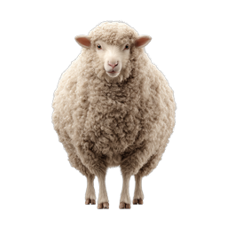Fluffy White Sheep Realistic Icon - Farm Animal PNG