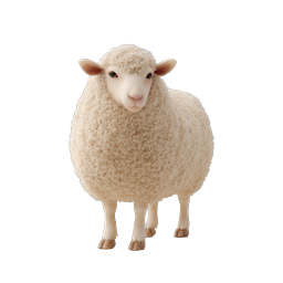 Fluffy Sheep Icon - Adorable 3D Farm Animal Illustration