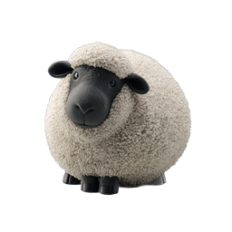 Cute 3D Sheep Icon - Fluffy Wool Lamb Character