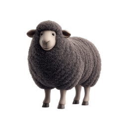 Icona 3D di pecora soffice - Adorabile personaggio animale da fattoria