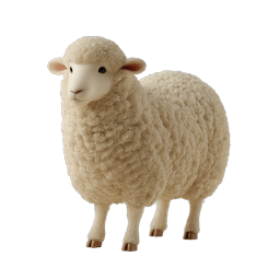 Fluffy Sheep 3D Icon - Cute Clay Style Farm Animal