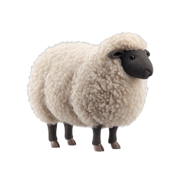 Fluffy Sheep 3D Icon - Cute Farm Animal Illustration