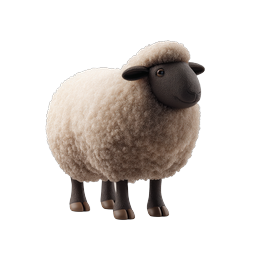 Fluffy Sheep Icon - Adorable 3D Farm Animal Design