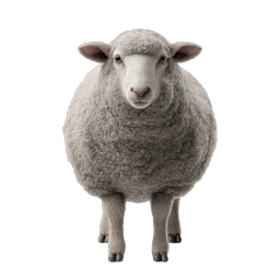 Icona pecora realistica e soffice - Illustrazione di animale da fattoria