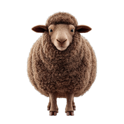Süßes flauschiges Schaf-Icon - Realistisches 3D-Nutztier