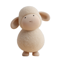 Adorable Fluffy Sheep Lamb Icon | Cute 3D Plush Style