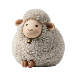 Cute Fluffy Sheep Lamb 3D Icon | Adorable Animal Mascot