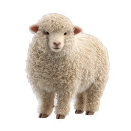 Fluffy Sheep Lamb 3D Icon - Cute Farm Animal