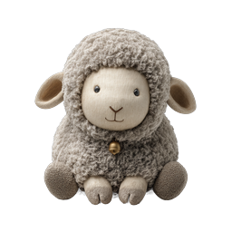 Adorable Fluffy Sheep Plush Toy Icon | Realistic 3D