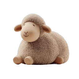 Adorable Fluffy Toy Sheep Illustration - Realistic 3D Render