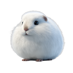 Fluffy White Hamster Pet Icon | Cute Rodent Illustration