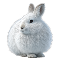 Flauschiges weißes Kaninchen-Icon - Realistische Hasen-Illustration