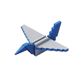 3D Low Poly Flying Bird Icon - Geometric Avian Design