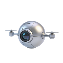 Flying Camera Drone Icon - Aerial Tech 3D