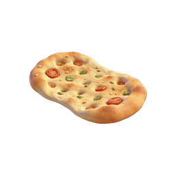 Focaccia Bread Icon - 3D Italian Flatbread Illustration