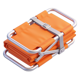 Foldable Stretcher Icon - 3D Medical Equipment Design