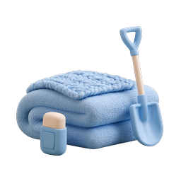 Folded Blanket Care Clay Icon | Cozy Home Illustration