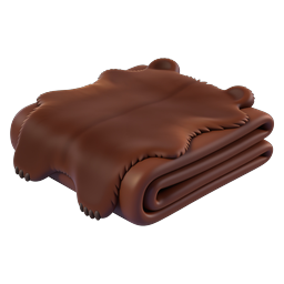 Folded Brown Blanket 3D Icon - Cozy Clay Style